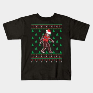 Bigfoot Ugly Christmas Kids T-Shirt